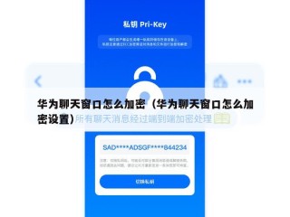 华为聊天窗口怎么加密（华为聊天窗口怎么加密设置）