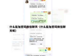 什么能加密码微信聊天（什么能加密码微信聊天呢）