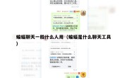 蝙蝠聊天一般什么人用（蝙蝠是什么聊天工具）
