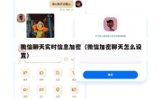 微信聊天实时信息加密（微信加密聊天怎么设置）