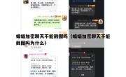 蝙蝠加密聊天不能截图吗（蝙蝠加密聊天不能截图吗为什么）