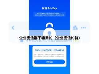 企业密信群干嘛用的（企业密信约群）