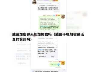 威图加密聊天能加微信吗（威图手机加密通话真的管用吗）