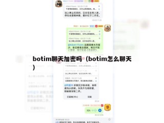 botim聊天加密吗（botim怎么聊天）