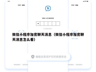 微信小程序加密聊天消息（微信小程序加密聊天消息怎么看）
