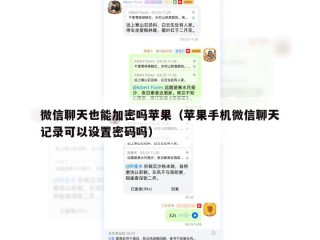 微信聊天也能加密吗苹果（苹果手机微信聊天记录可以设置密码吗）