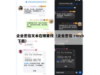 企业密信文本在哪里找（企业密信 rmvb 下载）