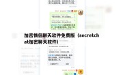 加密情侣聊天软件免费版（secretchat加密聊天软件）