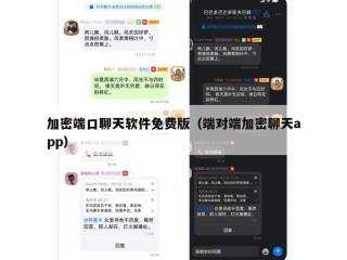 加密端口聊天软件免费版（端对端加密聊天app）
