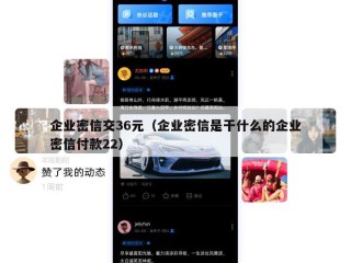 企业密信交36元（企业密信是干什么的企业密信付款22）