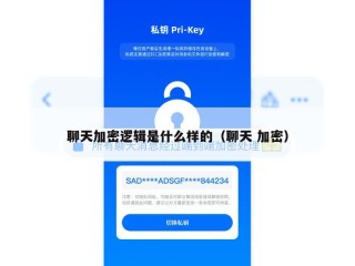 聊天加密逻辑是什么样的（聊天 加密）