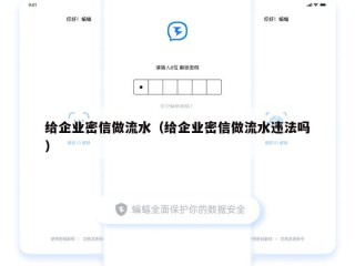 给企业密信做流水（给企业密信做流水违法吗）