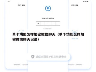 单个功能怎样加密微信聊天（单个功能怎样加密微信聊天记录）