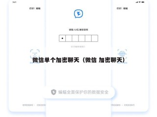 微信单个加密聊天（微信 加密聊天）