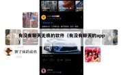 有没有聊天无痕的软件（有没有聊天的app）