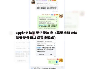 apple微信聊天记录加密（苹果手机微信聊天记录可以设置密码吗）