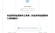 抖音如何加密聊天工具呢（抖音如何加密聊天工具呢图片）