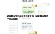 语音聊天室可以加密吗安全吗（语音聊天加密了怎么解除）