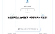 蝙蝠聊天怎么自动群发（蝙蝠聊天如何建群）