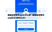 蝙蝠加密聊天app无法注册（蝙蝠加密聊天app无法注册怎么办）
