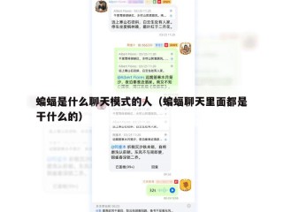 蝙蝠是什么聊天模式的人（蝙蝠聊天里面都是干什么的）