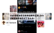 vivo手机加密没有微信聊天记录（vivo微信加密锁忘记了怎么办）