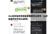 dse迅软加密系统能查看聊天记录吗（迅软加密的文件怎么解密）
