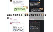 蝙蝠加密聊天提示（蝙蝠加密聊天提示怎么关闭）