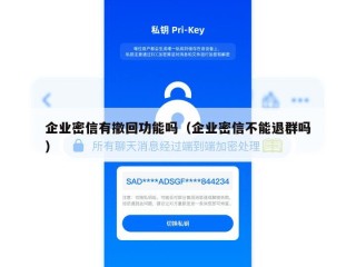 企业密信有撤回功能吗（企业密信不能退群吗）