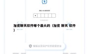 加密聊天软件哪个最火的（加密 聊天 软件）