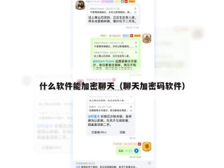 什么软件能加密聊天（聊天加密码软件）