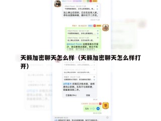 天籁加密聊天怎么样（天籁加密聊天怎么样打开）
