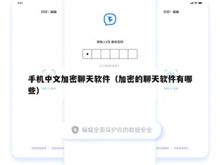 手机中文加密聊天软件（加密的聊天软件有哪些）