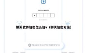 聊天软件加密怎么加v（聊天加密方法）