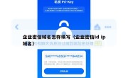 企业密信域名怎样填写（企业密信id ip域名）