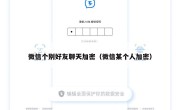 微信个别好友聊天加密（微信某个人加密）