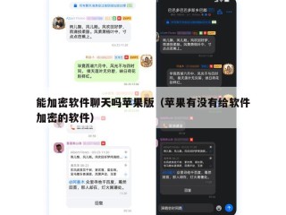 能加密软件聊天吗苹果版（苹果有没有给软件加密的软件）