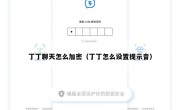 丁丁聊天怎么加密（丁丁怎么设置提示音）