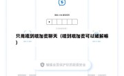只用端到端加密聊天（端到端加密可以破解嘛）
