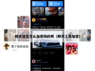 聊天语言怎么加密码的呢（聊天工具加密）