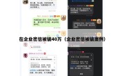 在企业密信被骗40万（企业密信被骗案例）