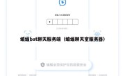 蝙蝠bat聊天服务端（蝙蝠聊天室服务器）