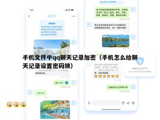 手机文件中qq聊天记录加密（手机怎么给聊天记录设置密码锁）