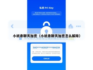小纸条聊天加密（小纸条聊天加密怎么解除）