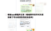 蝙蝠app删聊天记录（蝙蝠聊天软件对方把你删了可以收到你发的消息吗）