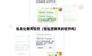私有化聊天软件（有私密聊天的软件吗）