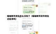 蝙蝠聊天现在怎么没有了（蝙蝠聊天软件现在还能用吗）