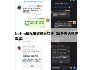 botim国际加密聊天软件（国外聊天软件加密）