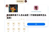 微信聊天某个人怎么加密（个别微信聊天怎么加密）