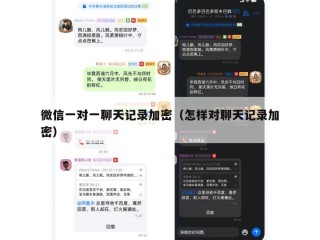 微信一对一聊天记录加密（怎样对聊天记录加密）
